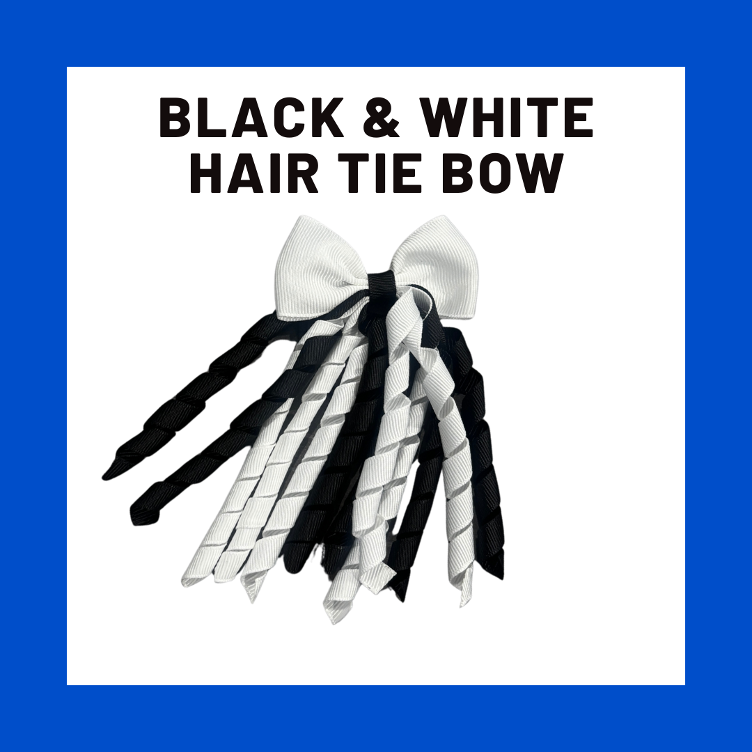 B&W hair tie bow