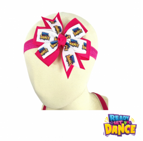 READY SET DANCE Pink Bow Headband